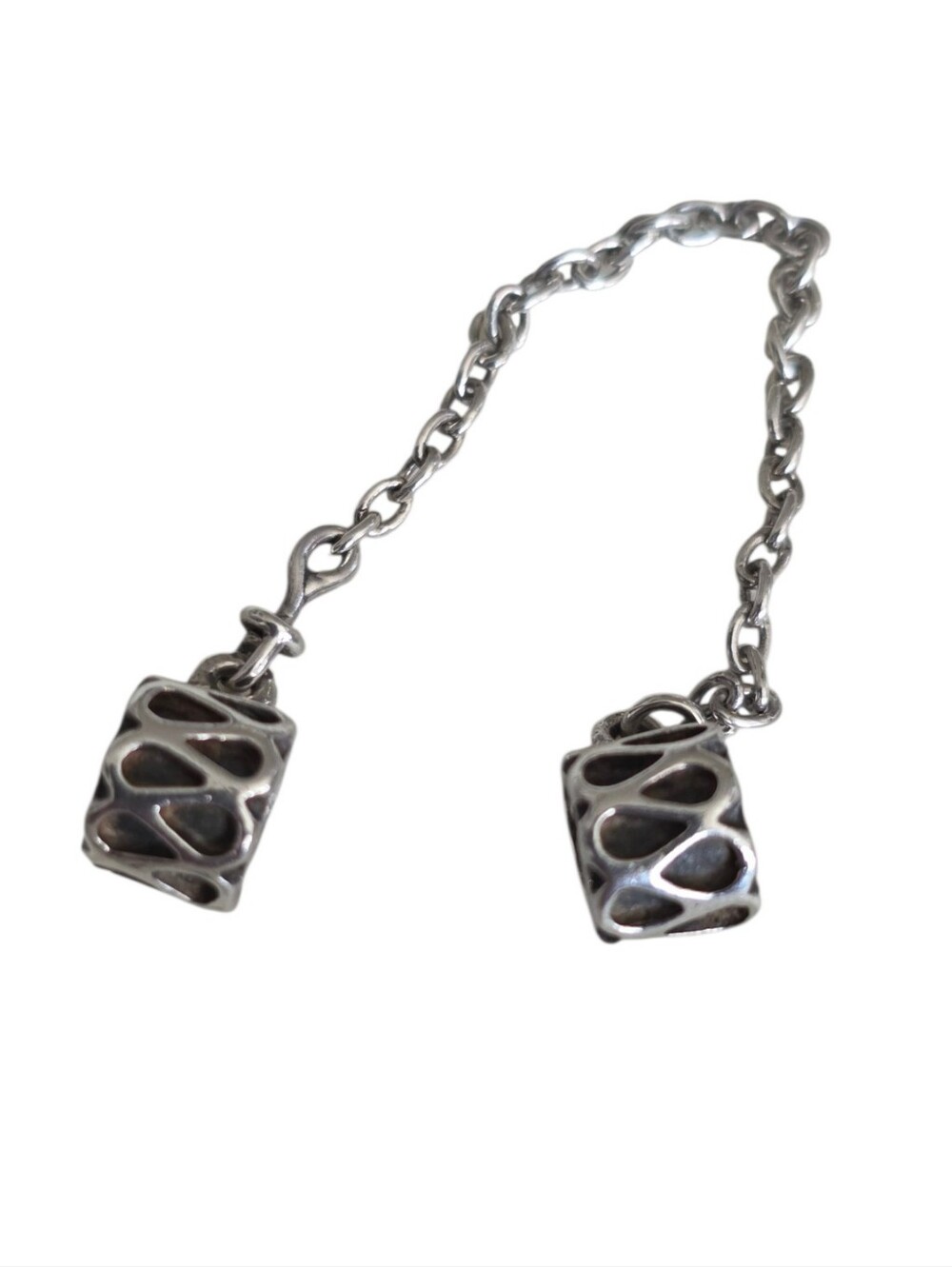 Pandora Retired Raindrop Cut-Out Safety Chain Charm NWOT